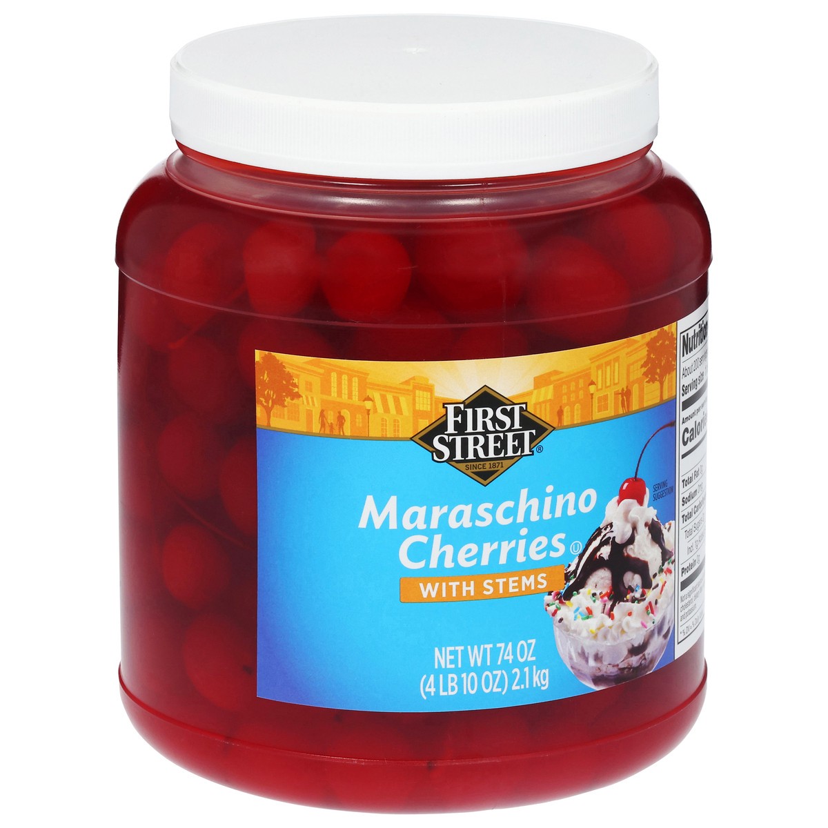 slide 4 of 4, Cb22 First Street Maraschino Cherries With Stems, 1/2 gal