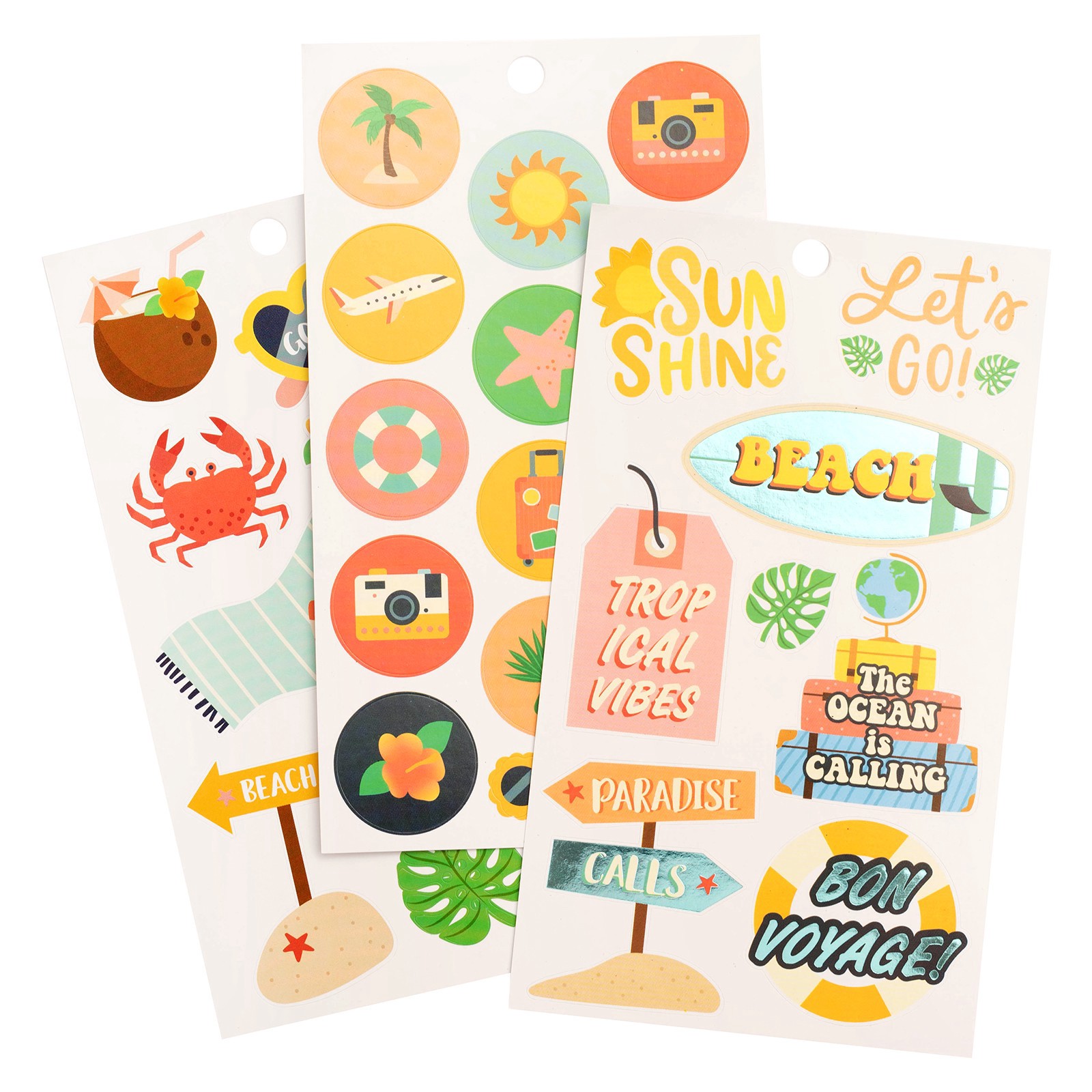 slide 2 of 4, Tropical Vacation Stickers By Recollections, 4 in x 7 in