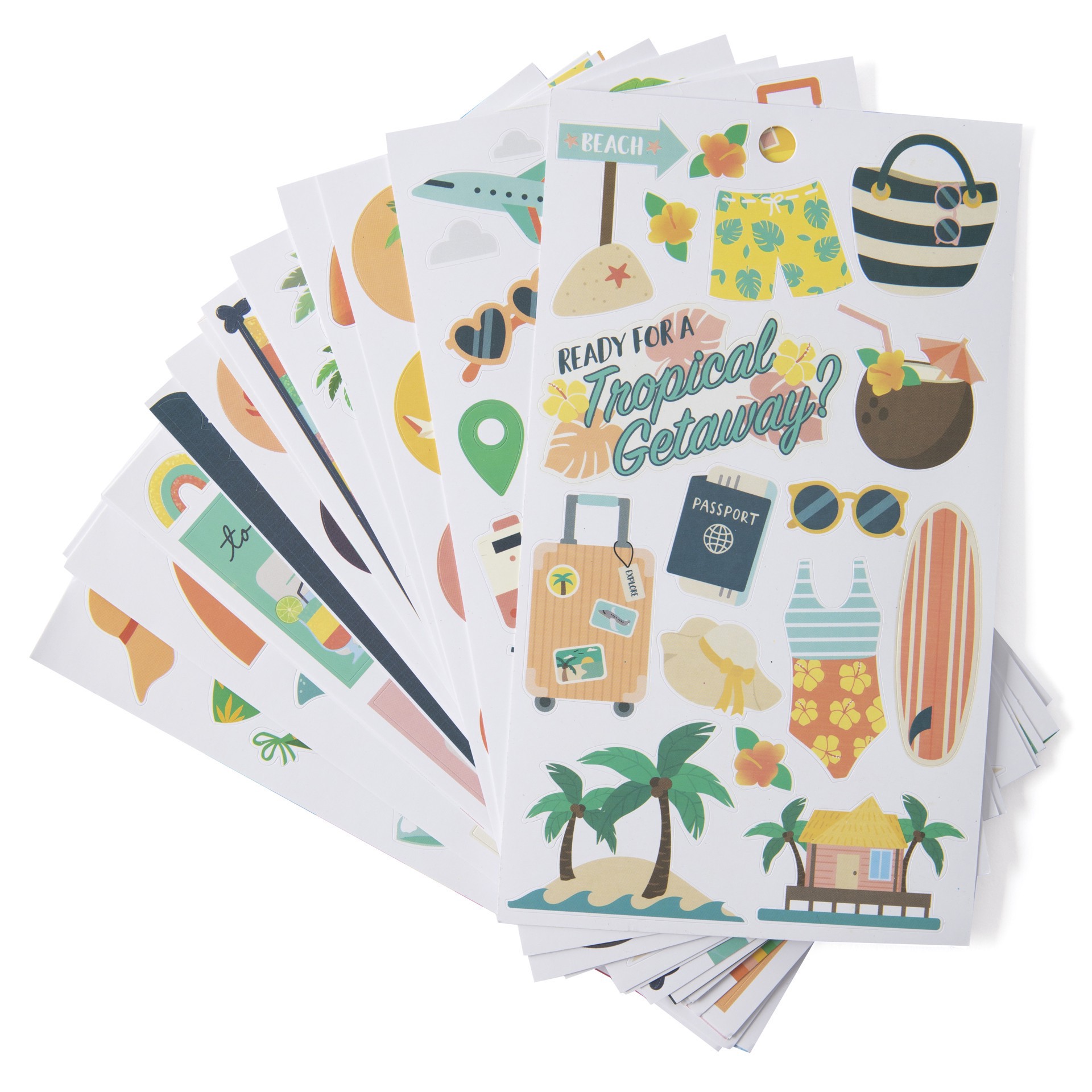 slide 3 of 4, Tropical Vacation Stickers By Recollections, 4 in x 7 in