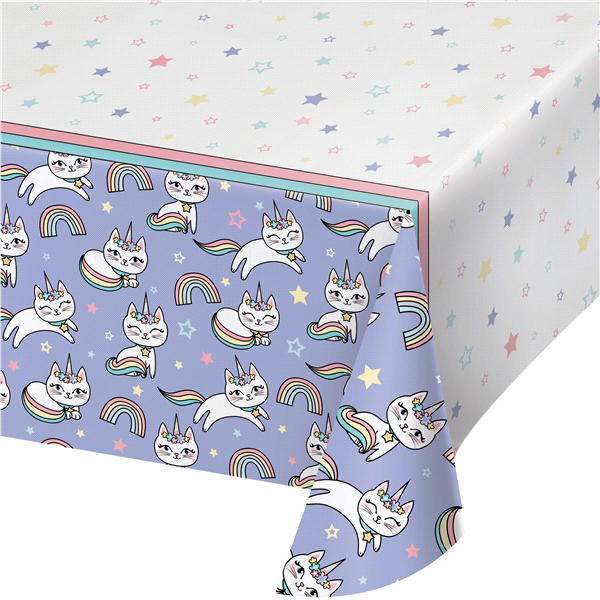 slide 1 of 1, Creative Converting Sassy Caticorn Party Plastic Tablecover, 1 ct