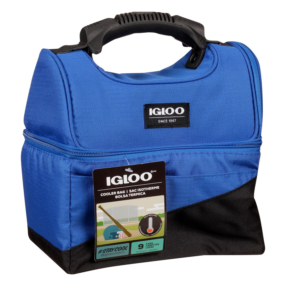 slide 5 of 10, Igloo 9 Cans Maximum Blue/Black Cooler Bag 1 ea, 1 ct