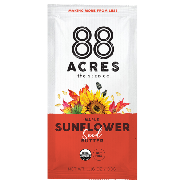 slide 1 of 1, 88 Acres Maple Sunflower Butter Squeeze Pack, 1.16 oz