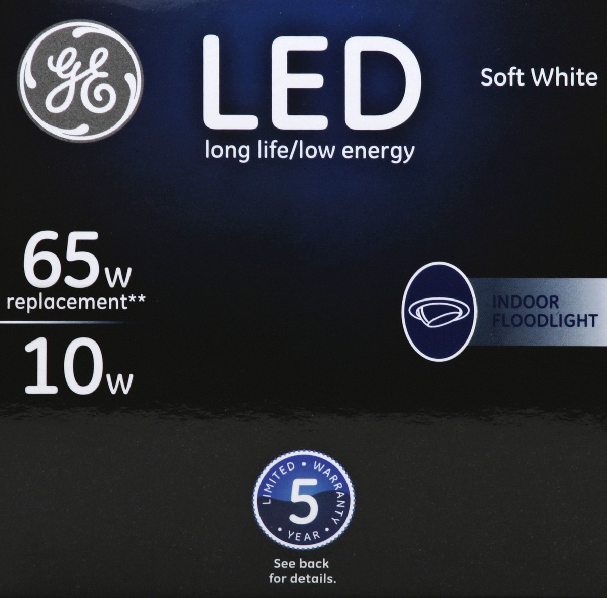 slide 2 of 6, GE Energy Smart LED 10W (65W Replacement) R30 Dimmable Indoor Floodlight Bulb, 1 ct