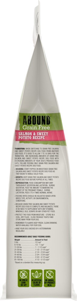 slide 5 of 6, Abound Grain Free Salmon Sweet Potato Recipe Adult Dry Dog Food, 14 lb