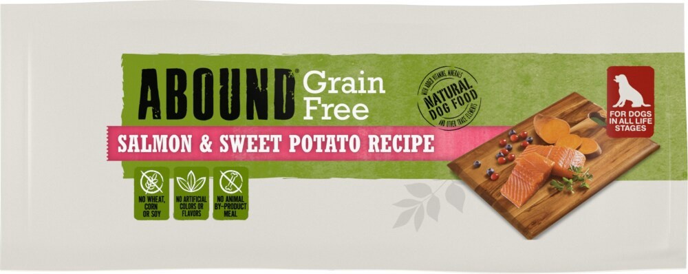 slide 6 of 6, Abound Grain Free Salmon Sweet Potato Recipe Adult Dry Dog Food, 14 lb