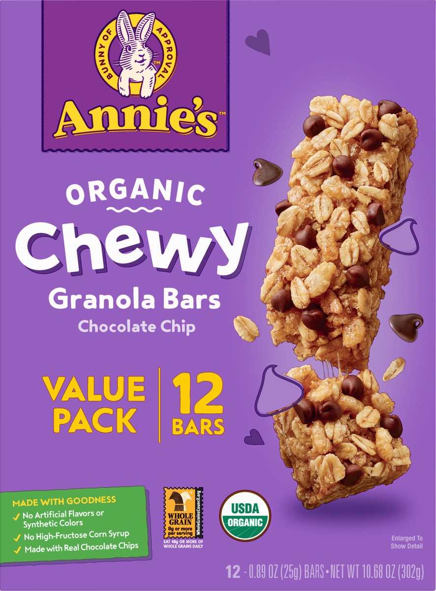 slide 14 of 14, Annie's Organic Chewy Granola Bars, Chocolate Chip, 12 ct, 10.6 oz