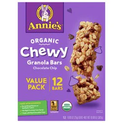 Annie''s Organic Chewy Granola Bars, Chocolate Chip, 12 ct