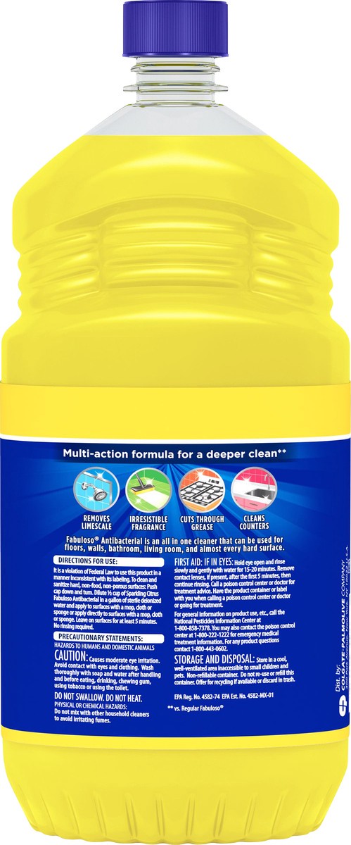 slide 3 of 7, Fabuloso Antibacterial Sparkling Citrus Multi-Purpose Cleaner 48 oz, 48 oz