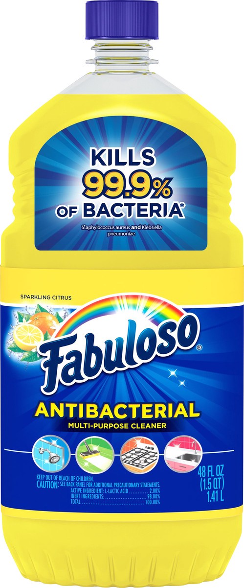 slide 1 of 7, Fabuloso Antibacterial Sparkling Citrus Multi-Purpose Cleaner 48 oz, 48 oz