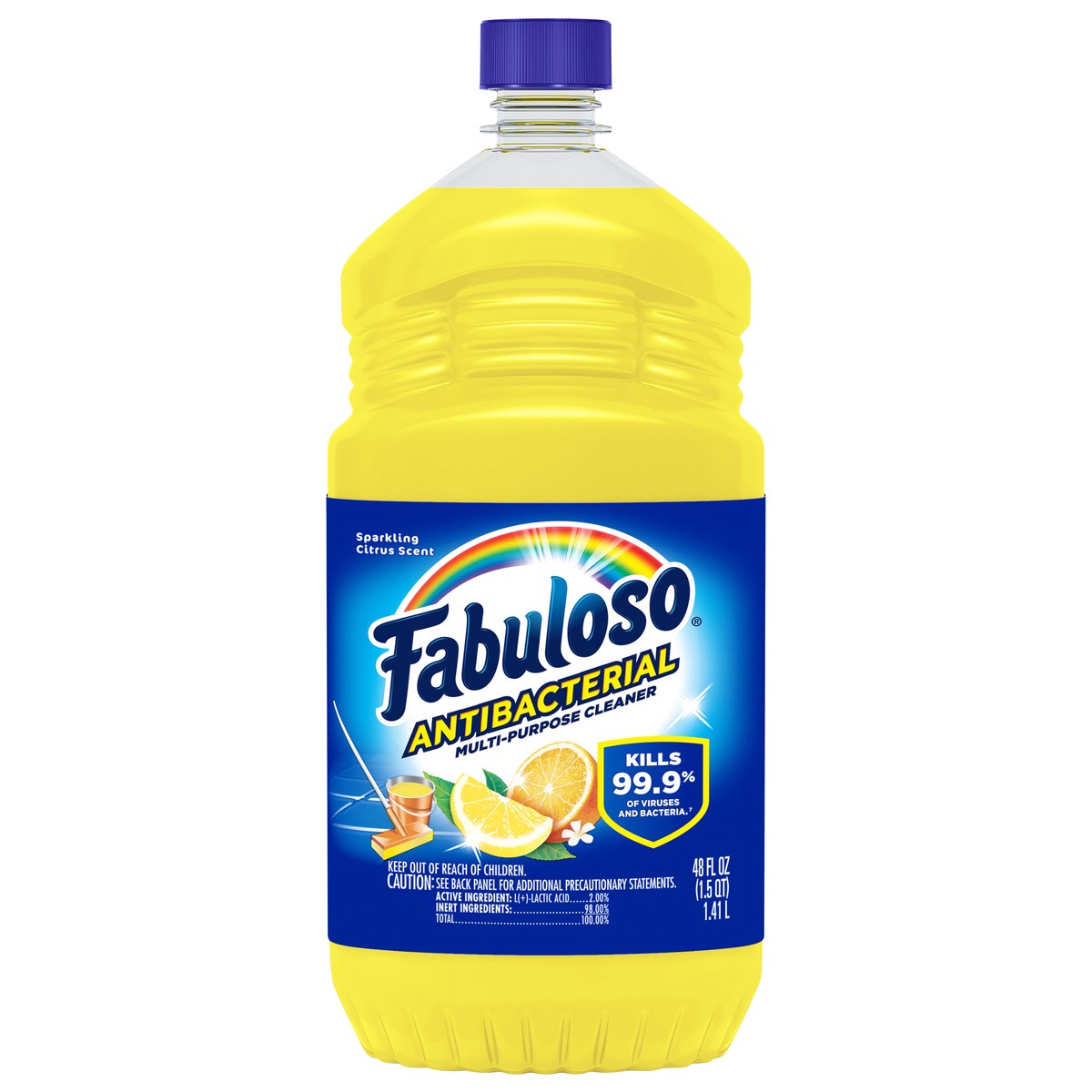 slide 1 of 7, Fabuloso Antibacterial Multi-Purpose Cleaner, Sparkling Citrus Scent, 48 Oz., 48 fl oz