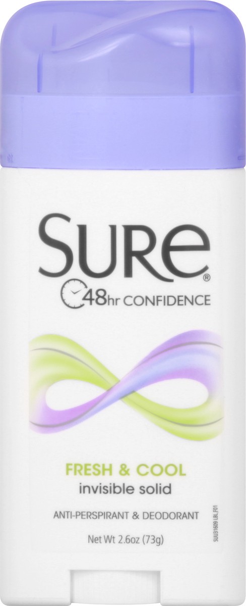 slide 8 of 11, Sure Invisible Solid Fresh & Cool Anti-Perspirant & Deodorant 2.6 oz, 2.6 oz