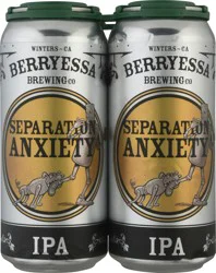 Berryessa Brewing Co Separation Anxiety IPA Beer 4 ea