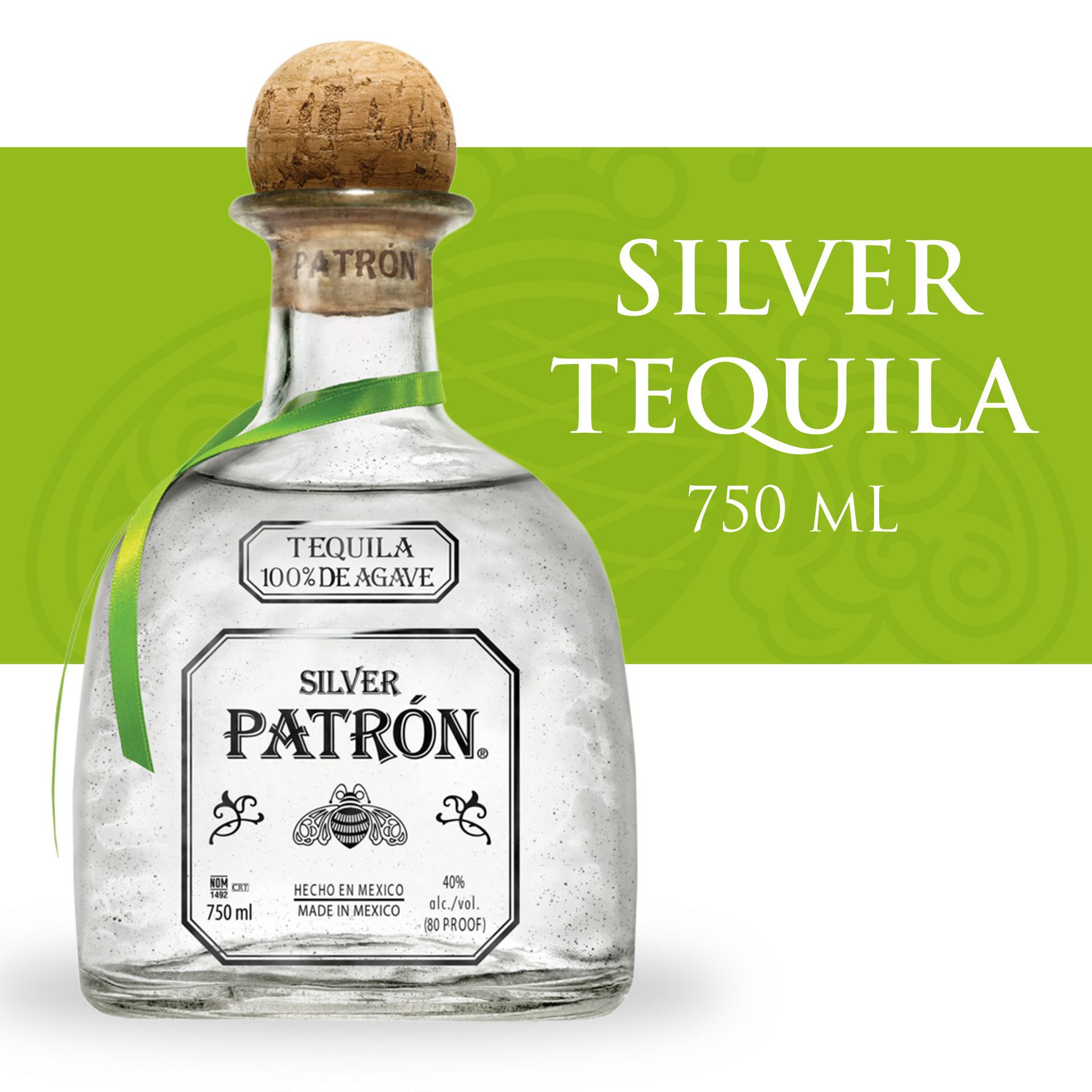 slide 1 of 5, Patrón Patron Silver Tequila 40% 75Cl/750Ml, 750 ml