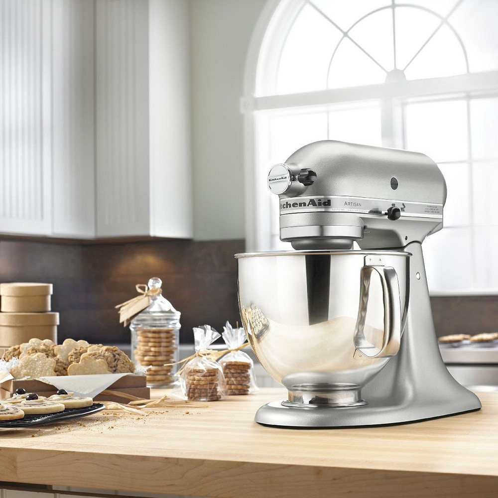 slide 3 of 3, KitchenAid Artisan Series 5-Qt. Tilt-Head Stand Mixer, Contour Silver, 5 qt