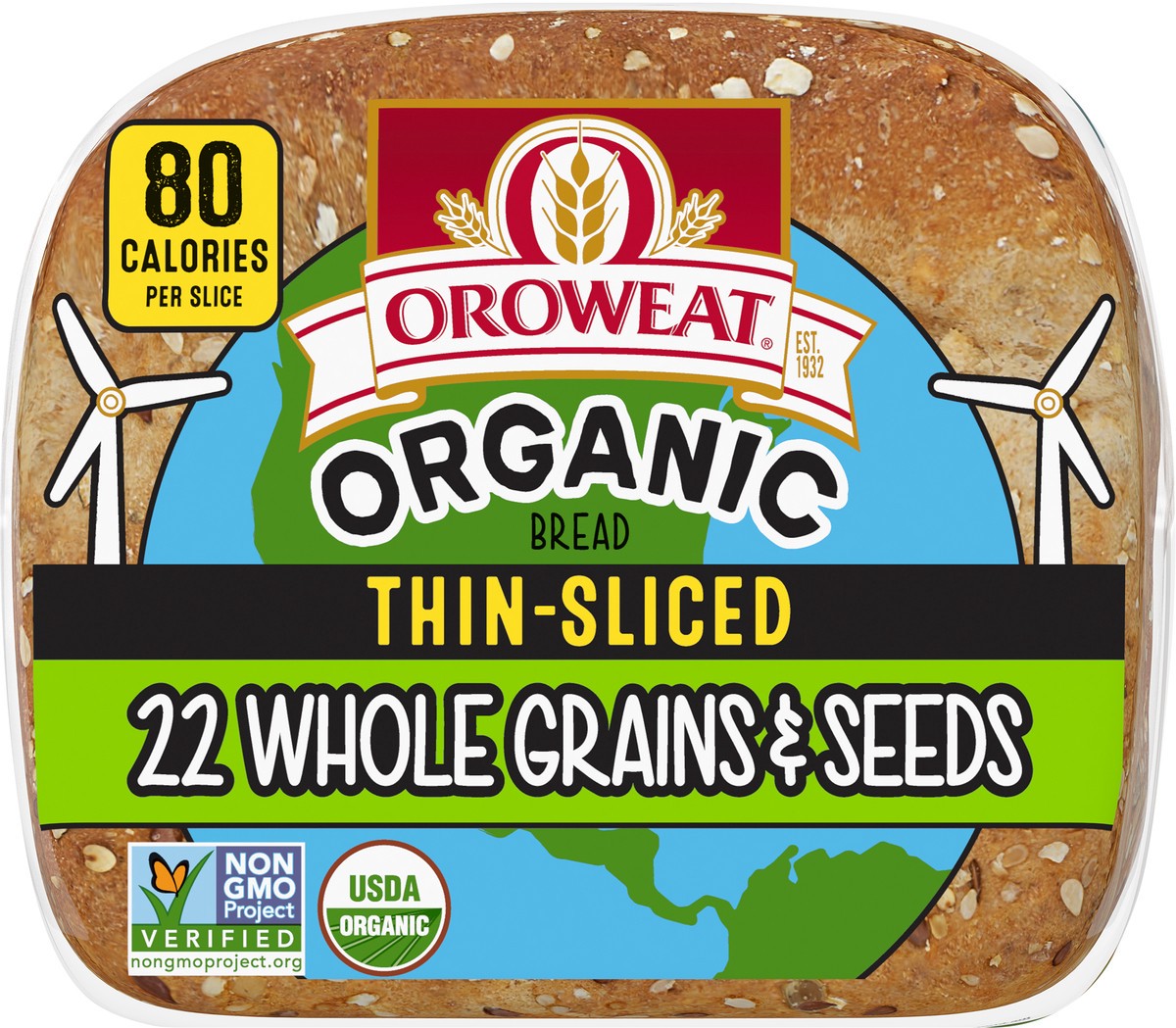 slide 7 of 7, Oroweat Organic 22 Whole Grains & Seeds Bread, 20 oz, Thin Sliced Multigrain Bread, Bag, 20 oz