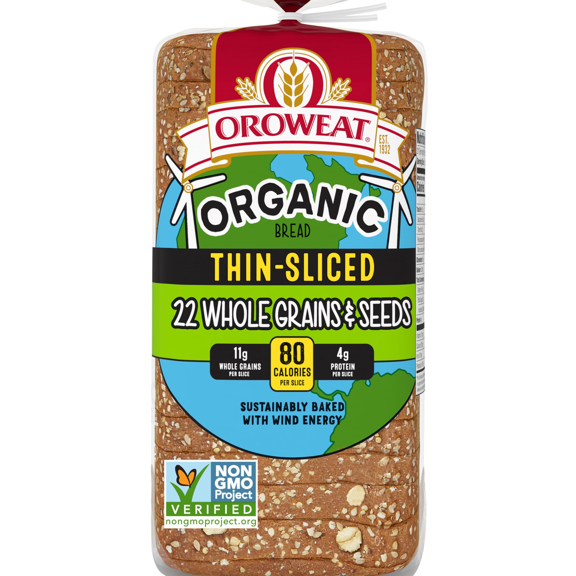 slide 1 of 7, Oroweat Organic 22 Whole Grains & Seeds Bread, 20 oz, Thin Sliced Multigrain Bread, Bag, 20 oz