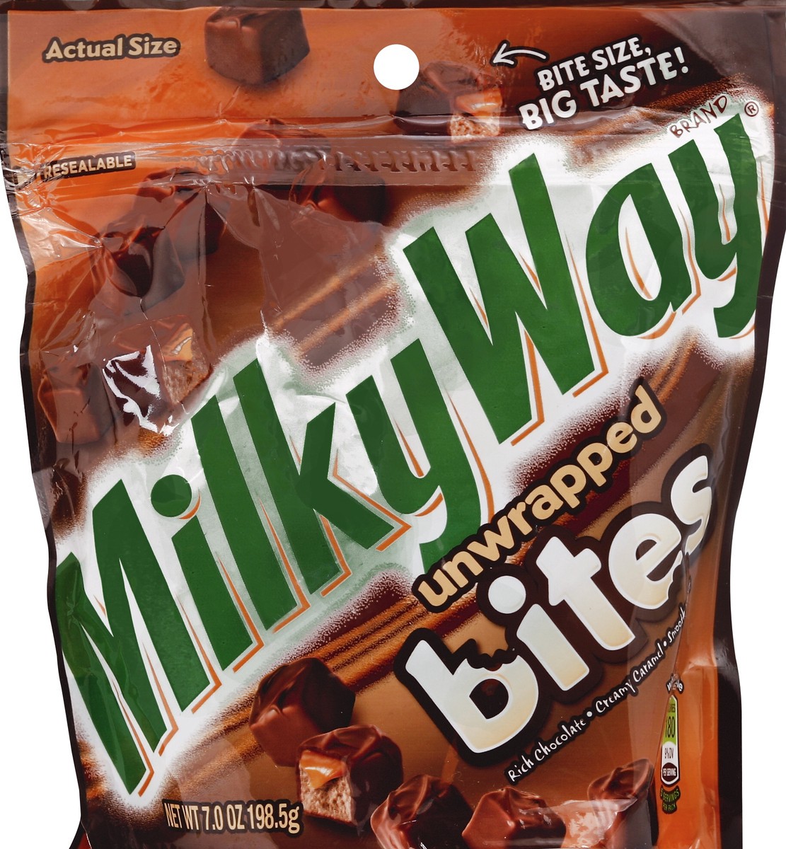 slide 3 of 3, MILKY WAY US MILKY WAY Milk Chocolate Bites Size Candy Pouch, 7 oz, 7 oz