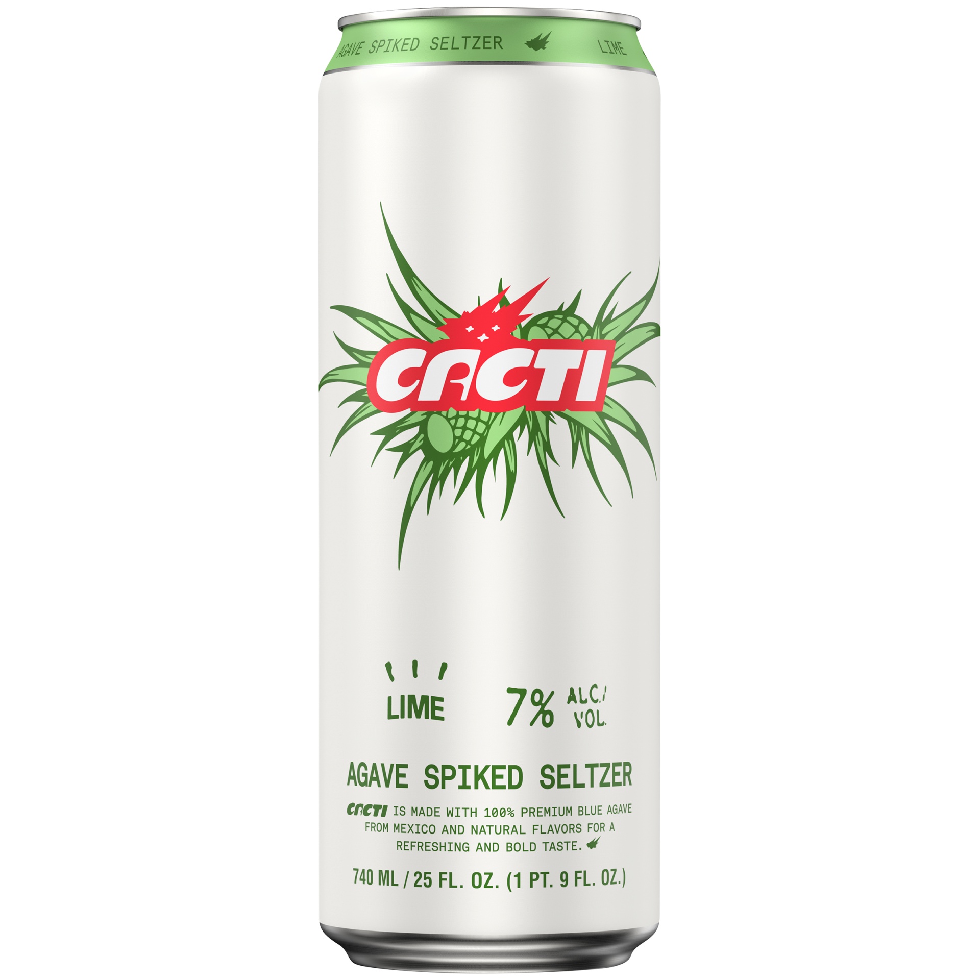 slide 1 of 1, CACTI Agave Spiked Seltzer CACTI Lime Agave Spiked Seltzer, 25 oz