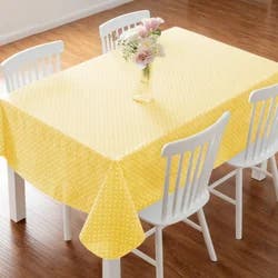 Meijer Corporate Seasonal Easter Geo Yellow Peva Tablecloth, 60 in x 84 in
