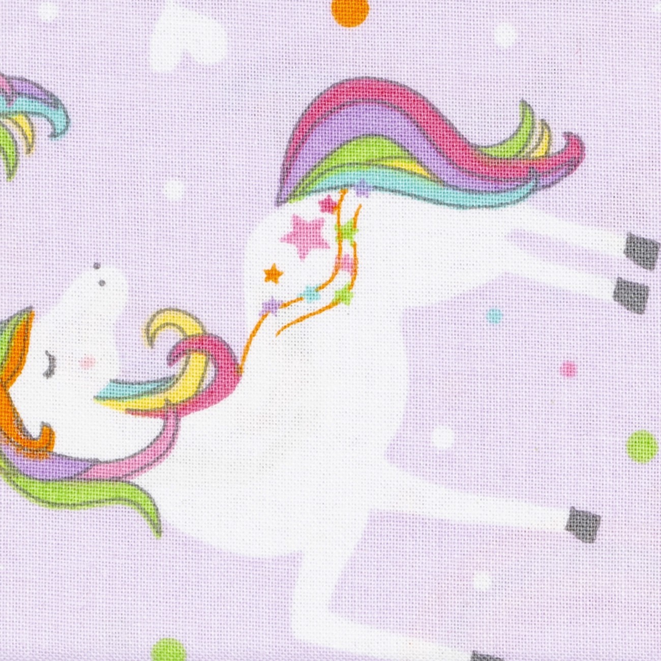slide 3 of 4, Unicorn Cotton Fabric By Loops & Threads, 18 in x 21 in