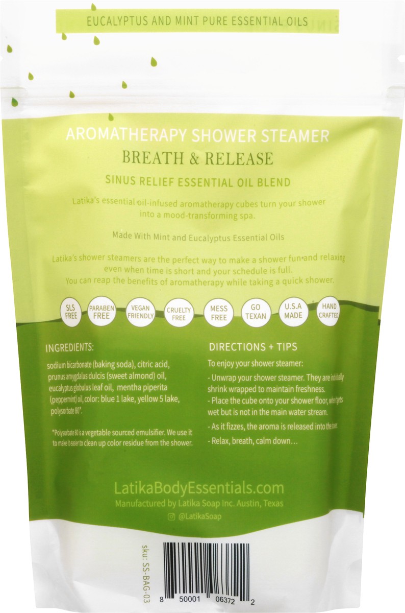 slide 11 of 11, Latika Breath & Release Aromatherapy Shower Steamer 5 ea, 5 ct