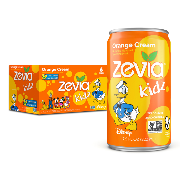 slide 3 of 13, Zevia Kidz Orange Cream Sparkling Drink 6 - 7.5 fl oz Cans, 6 ct