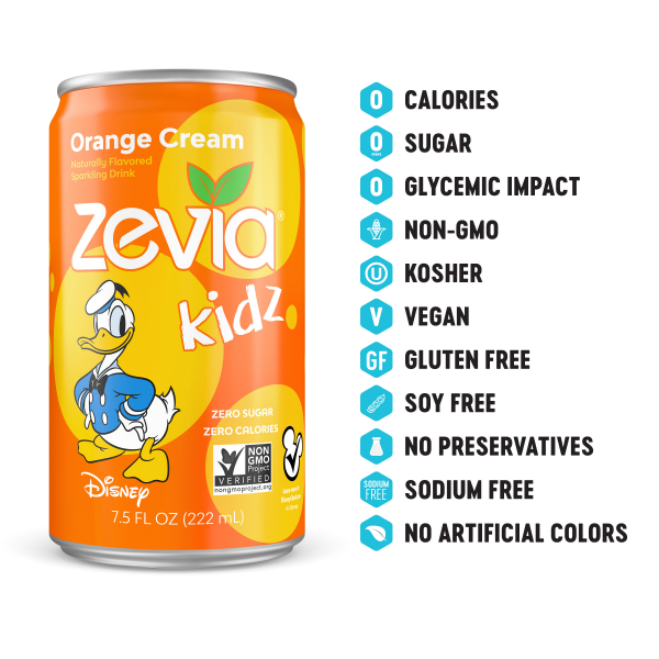 slide 11 of 13, Zevia Kidz Orange Cream Sparkling Drink 6 - 7.5 fl oz Cans, 6 ct