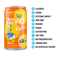 slide 5 of 13, Zevia Kidz Orange Cream Sparkling Drink 6 - 7.5 fl oz Cans, 6 ct