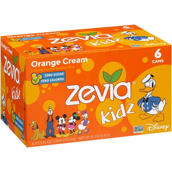 slide 1 of 1, Zevia Kidz Orangecrm Spark Drink, 7.5 fl oz