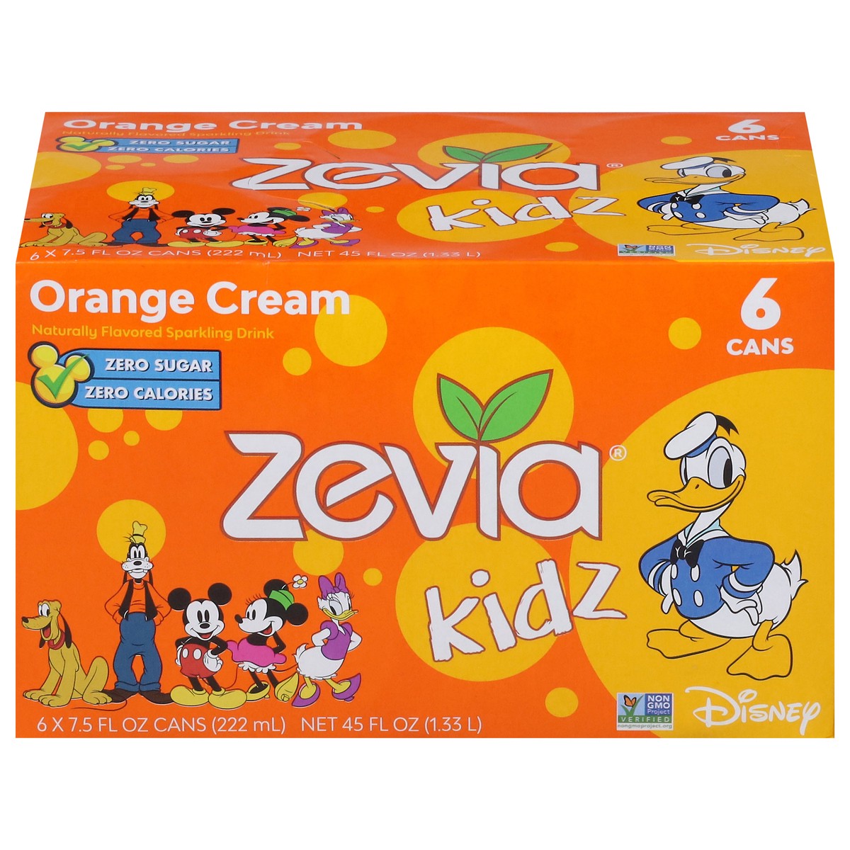 slide 1 of 13, Zevia Kidz Orange Cream Sparkling Drink 6 - 7.5 fl oz Cans, 6 ct