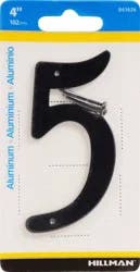 Hillman 4" Nail-On Aluminum House Number 5