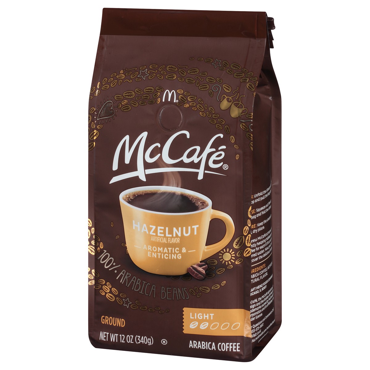 slide 12 of 13, McCafé Hazelnut Light Ground Coffee, Caffeinated, 12 oz Bag, 12 oz