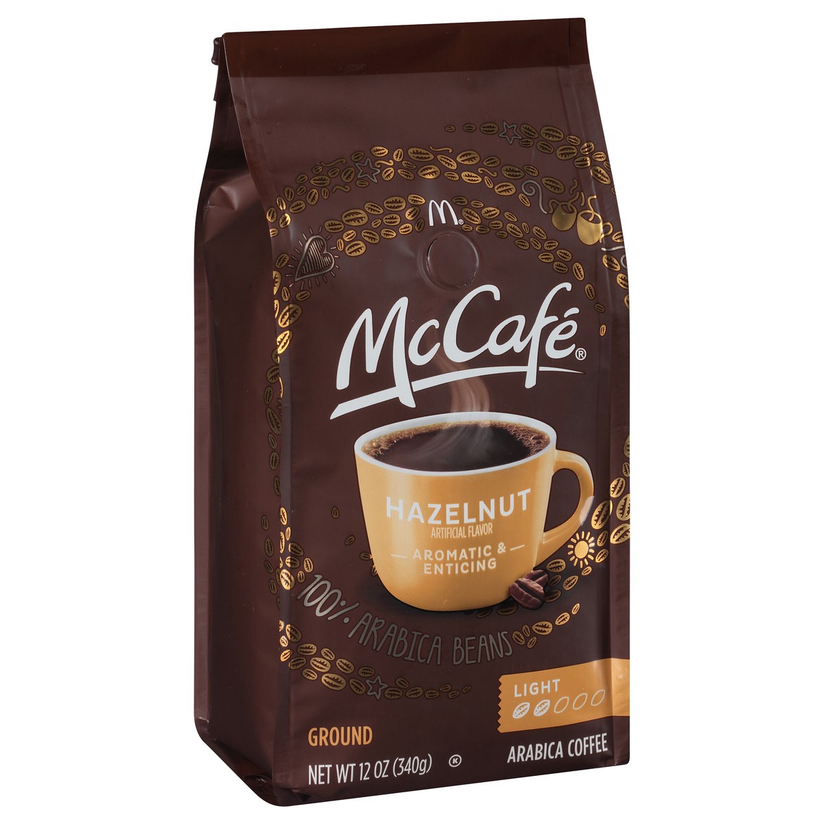 slide 5 of 13, McCafé Hazelnut Light Ground Coffee, Caffeinated, 12 oz Bag, 12 oz