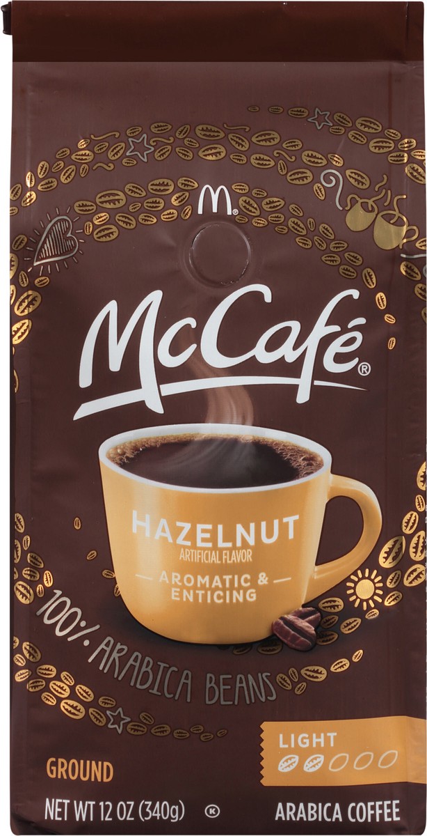 slide 6 of 13, McCafé Hazelnut Light Ground Coffee, Caffeinated, 12 oz Bag, 12 oz