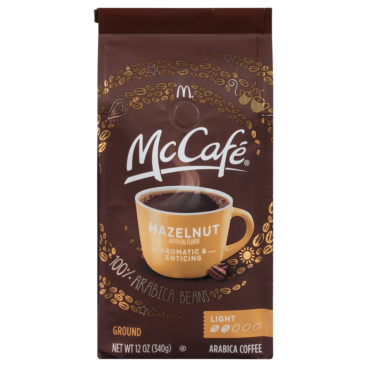 slide 10 of 13, McCafé Hazelnut Light Ground Coffee, Caffeinated, 12 oz Bag, 12 oz