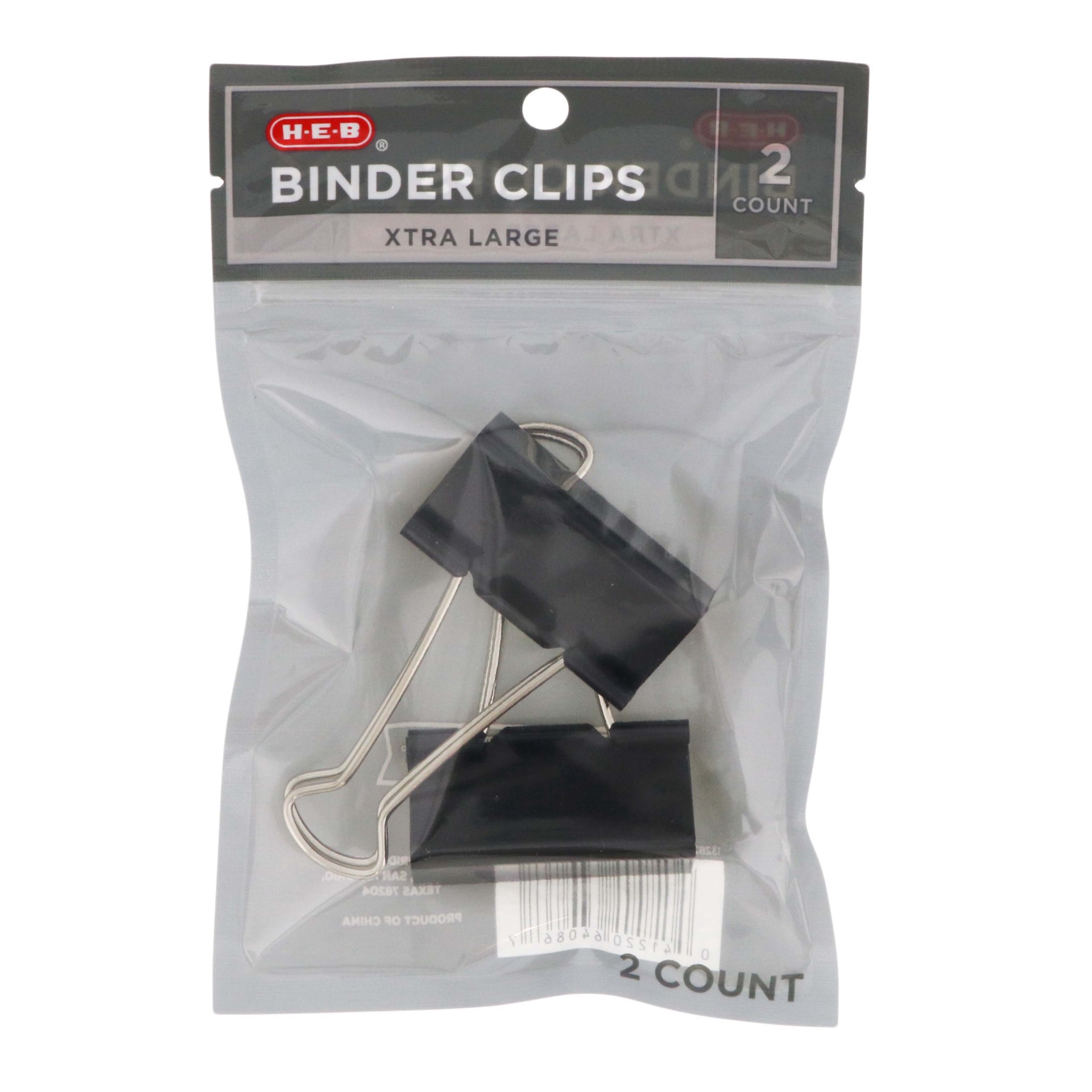 slide 1 of 1, H-E-B Extra Large Binder Clips, 2 ct
