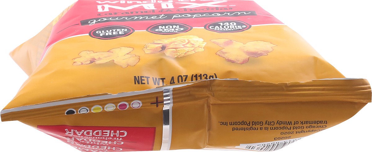 slide 9 of 12, Chicago Gold Popcorn Windy City Mix Gourmet Caramel & Cheddar Flavored Popcorn - 4 oz, 4 oz
