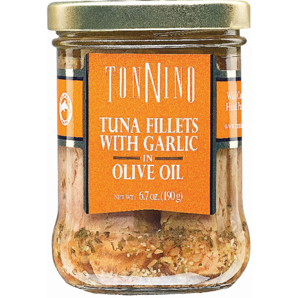 slide 1 of 1, Tonnino Tuna Fillets With Garlic In Olive Oil, 6.7 oz