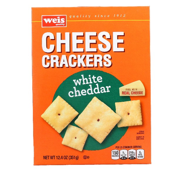 slide 1 of 1, Weis Quality White Cheddar Cheese Crackers, 12.4 oz