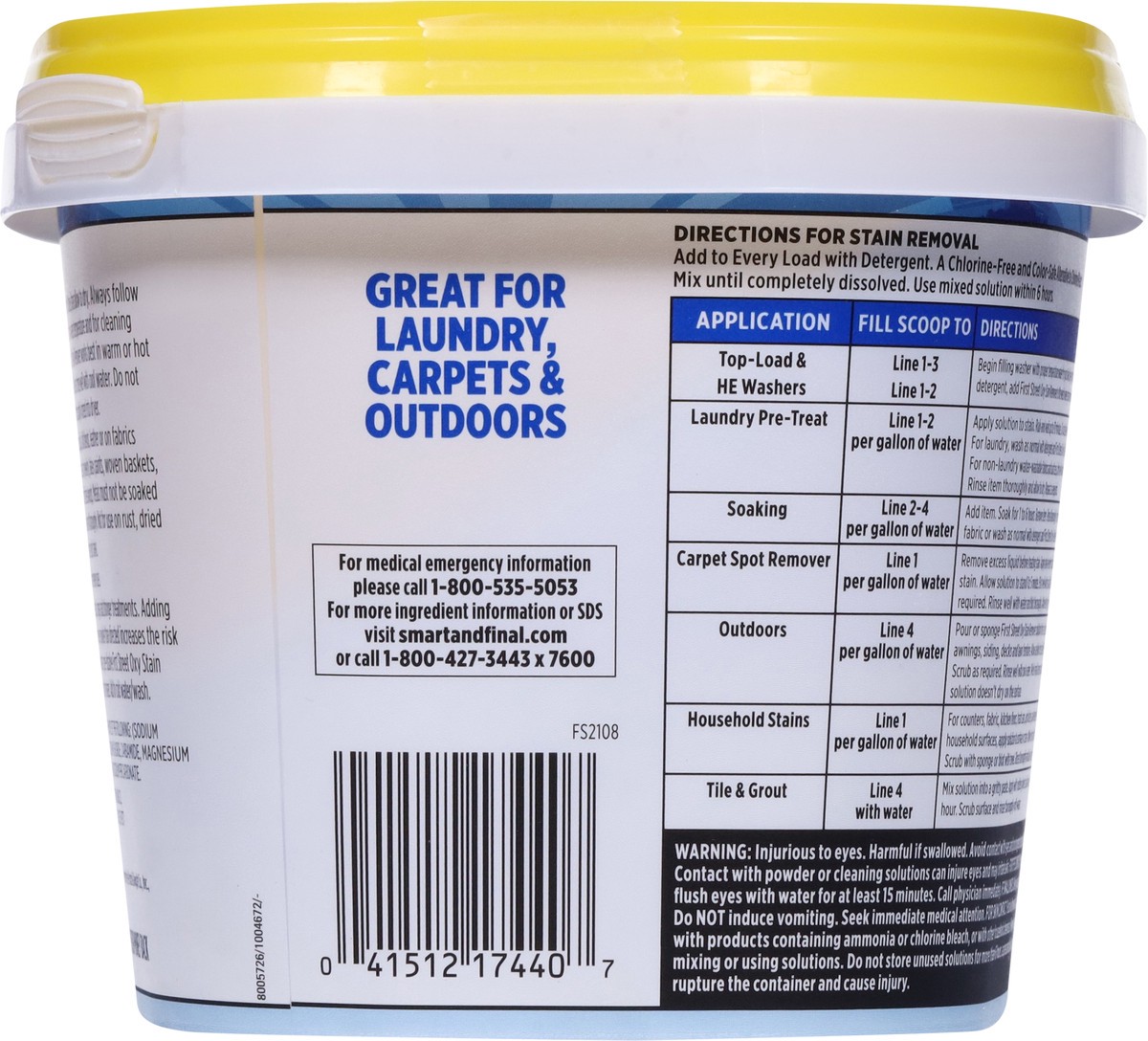 slide 3 of 12, First Street Fs Oxy Clean Laundry Detergent, 3 lb