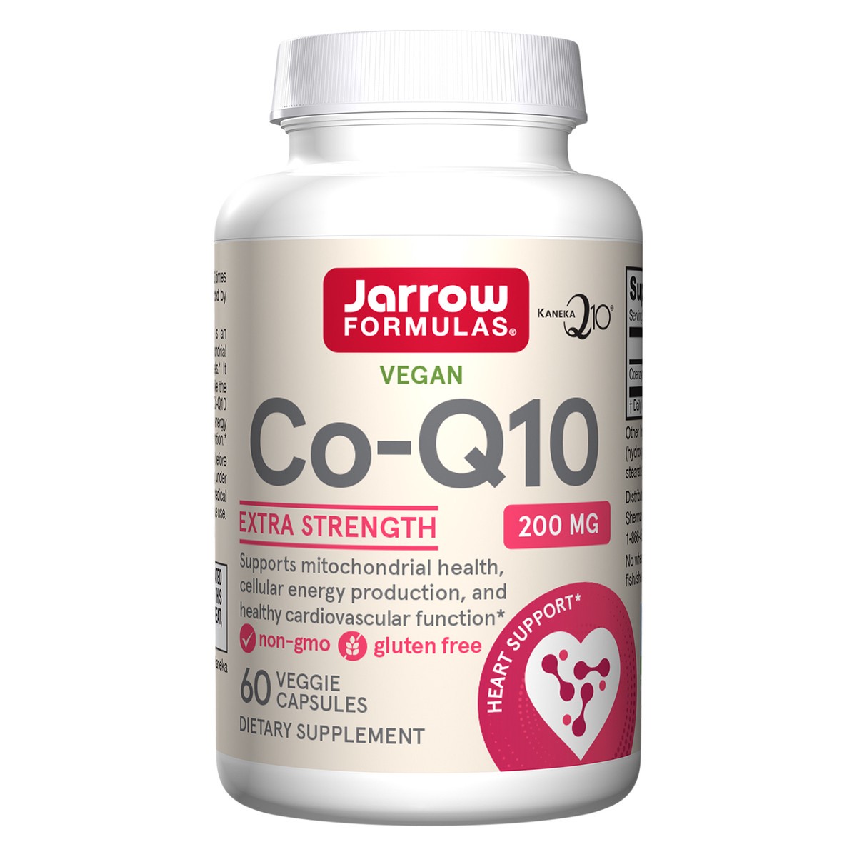 slide 1 of 4, Jarrow Formulas Co-Q10 200 mg - Antioxidant Support for Mitochondrial Health, Energy Production & Cardiovascular Function - Dietary Supplement - 60 Veggie Capsules, 60 ct