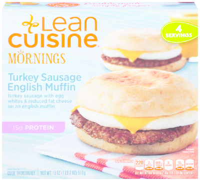 slide 1 of 1, Lean Cuisine Mornings Turkey Sausage English Muffin, 4 ct