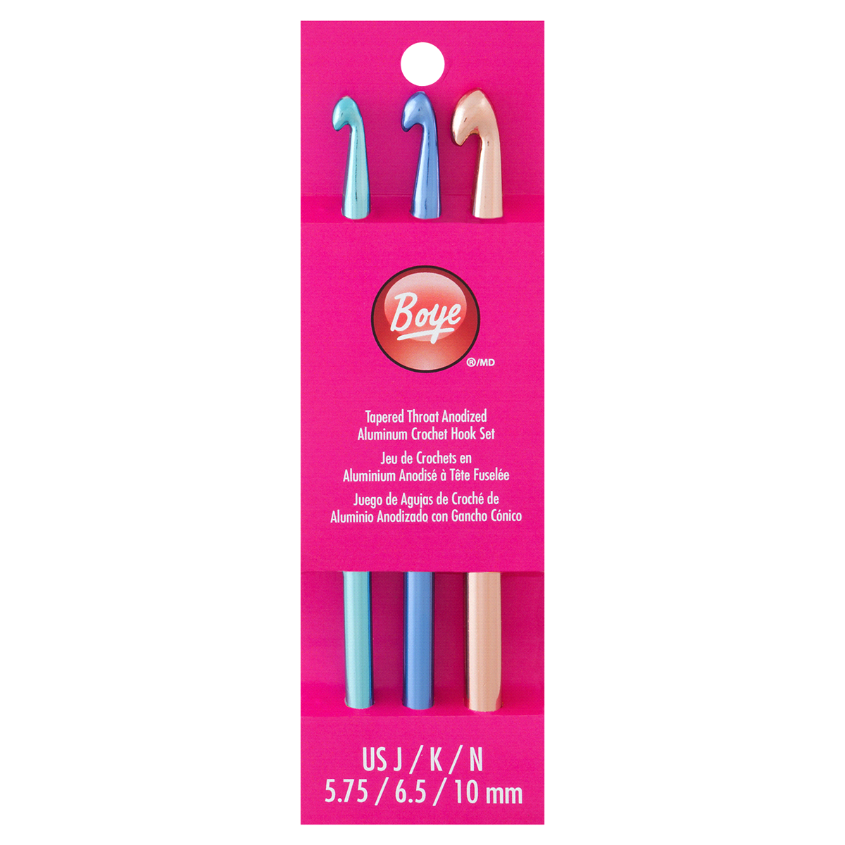 slide 1 of 1, Boye Crochet Hook Set- Sizes J,K,N, 3 ct