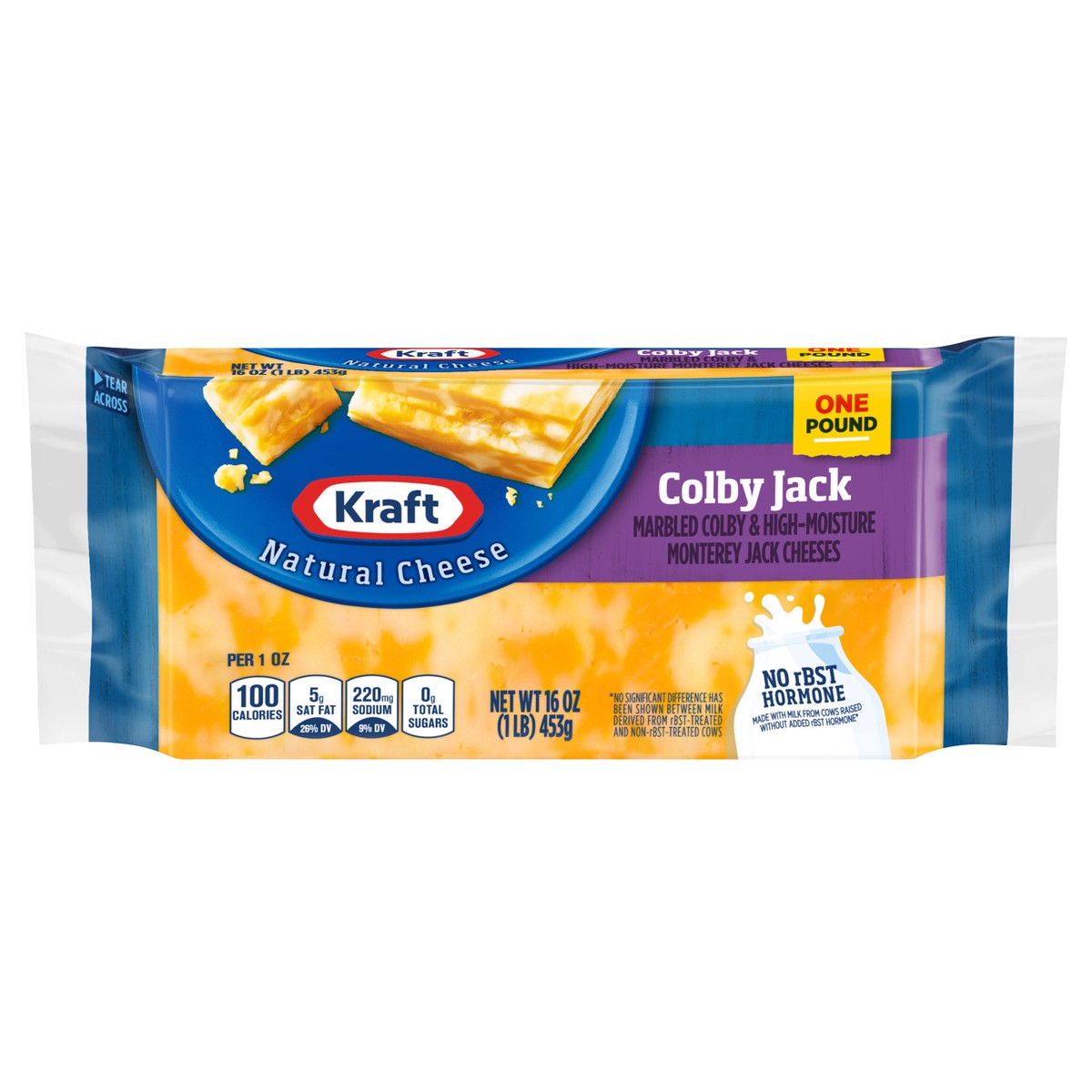slide 1 of 3, Kraft Colby Jack Cheese, 16 oz Block, 16 oz