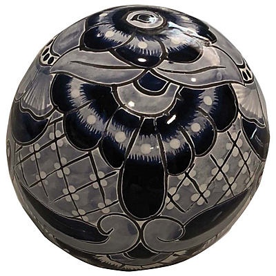 slide 1 of 1, Blue Orange Pottery Medium Blue Talavera Sphere, 1 ct