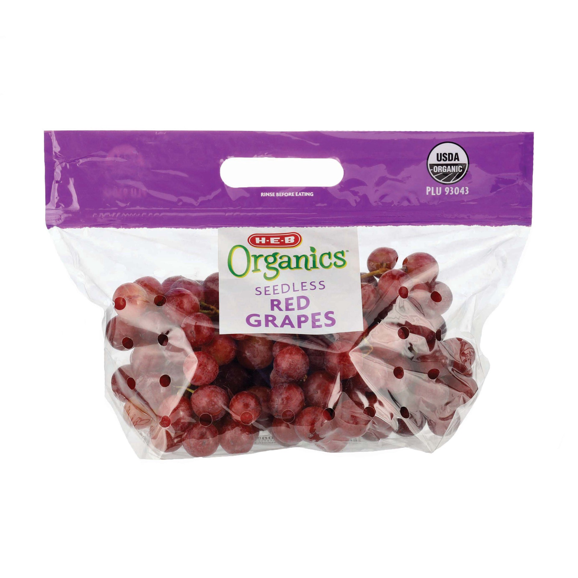 slide 1 of 1, H-E-B Organics Fresh Red Seedless Grapes, per lb