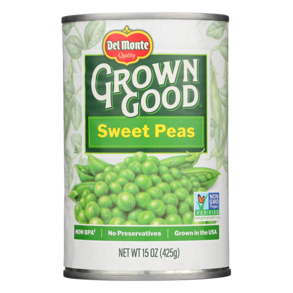 slide 1 of 1, Del Monte Grown Good Sweet Peas, 15 oz