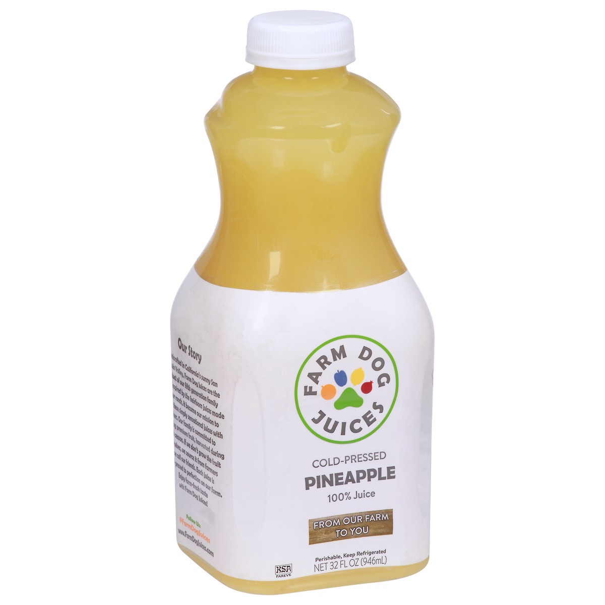 slide 4 of 13, Farm Dog Juices Cold-Pressed Pineapple 100% Juice 32 fl oz, 32 oz