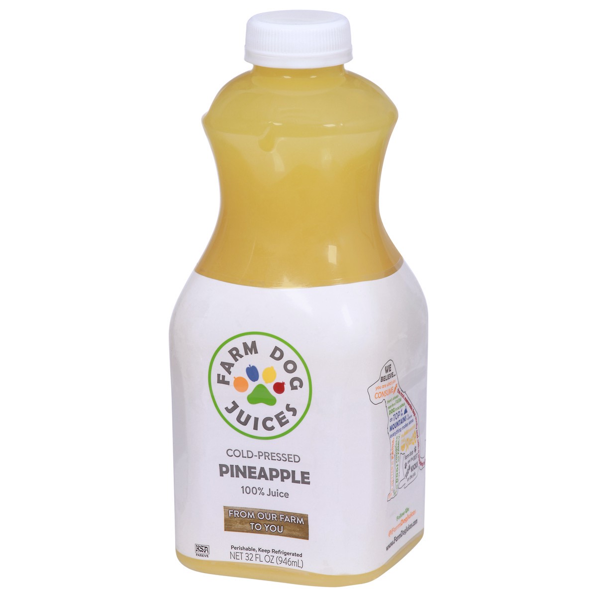 slide 10 of 13, Farm Dog Juices Cold-Pressed Pineapple 100% Juice 32 fl oz, 32 oz
