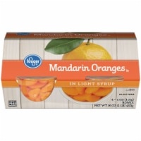 slide 1 of 1, Kroger Mandarin Oranges In Light Syrup Snack Bowls, 4 ct; 4 oz